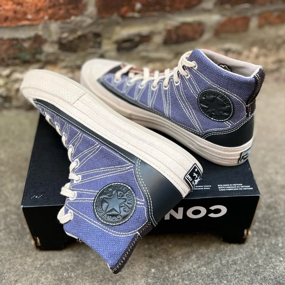 Converse Chuck Taylor All Star 70 Hi Blue Brown Cozy Granola Shoe Womens 9 NEW - Picture 4 of 7